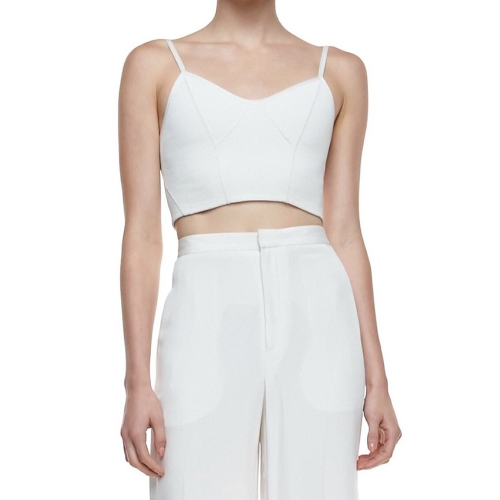 Theory White Crop Top
